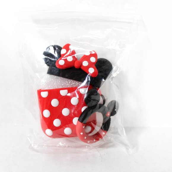 NWT Minnie Mouse Apple Airpod 1 / 2 Silicone Holder Red White Black - Picture 1 of 4
